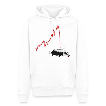 Dax, Dachs, Börsen, Aktien, Börsencrash - Männer Premium Bio Hoodie - Weiß - Vorne - Nico (187cm)