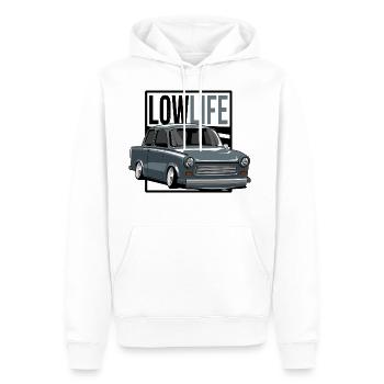 Carton Basse Durée - Sweat à capuche Premium bio Homme - blanc - Devant - Nico (187cm)