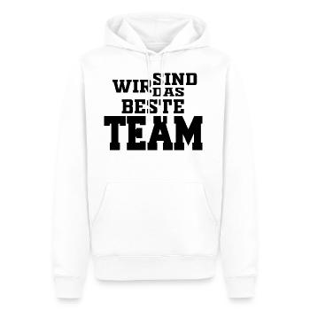TEAM - Men’s Premium Organic Hoodie - white - Front - Nico (187cm)