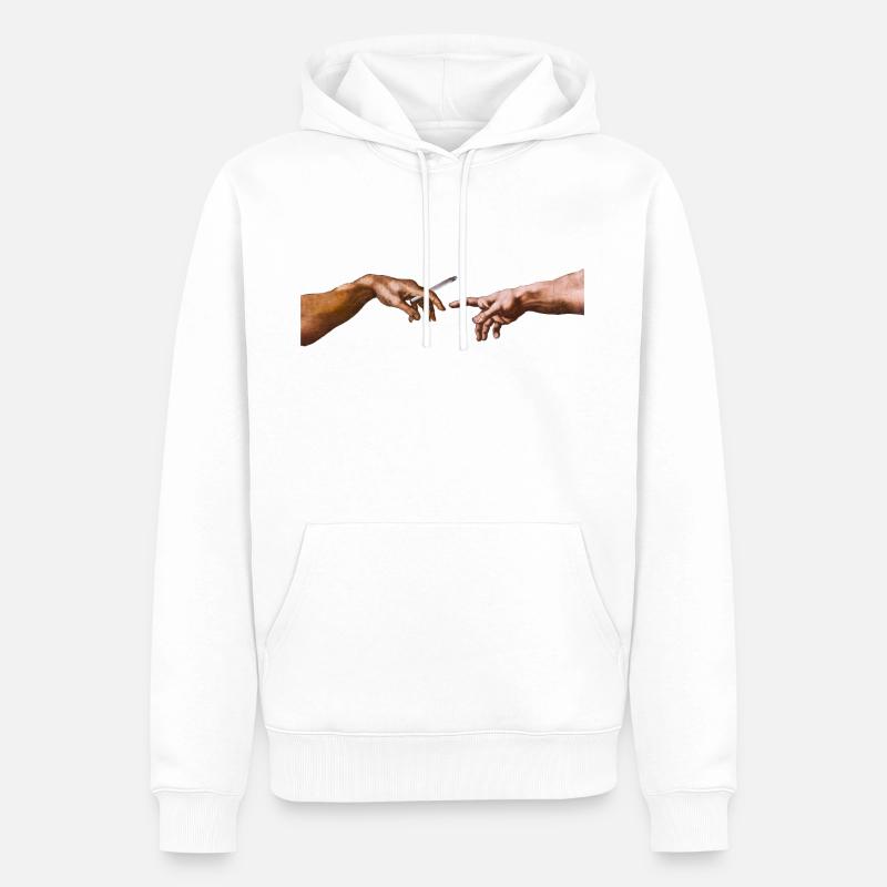 Création d'Adam avec Joint - Sweat à capuche Premium bio Homme - blanc