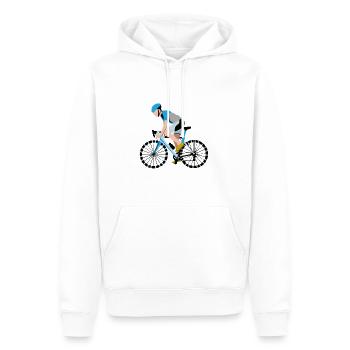 Ciclista ciclista - Felpa con cappuccio ecologica premium da uomo - bianco - Fronte - Nico (187cm)