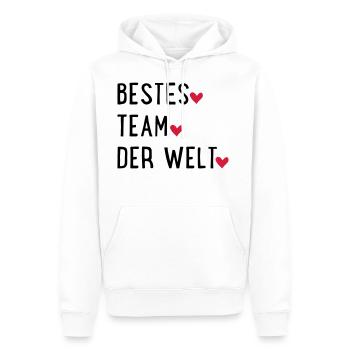 Bestes Team der Welt - Männer Premium Bio Hoodie - Weiß - Vorne - Nico (187cm)