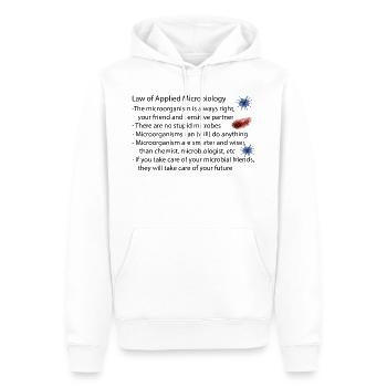law of applied microbiology - Männer Premium Bio Hoodie - Weiß - Vorne - Nico (187cm)