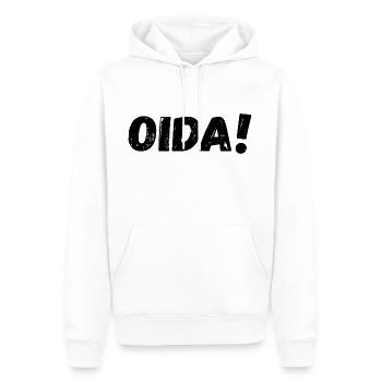 Oida OIDA! - Männer Premium Bio Hoodie - Weiß - Vorne - Nico (187cm)