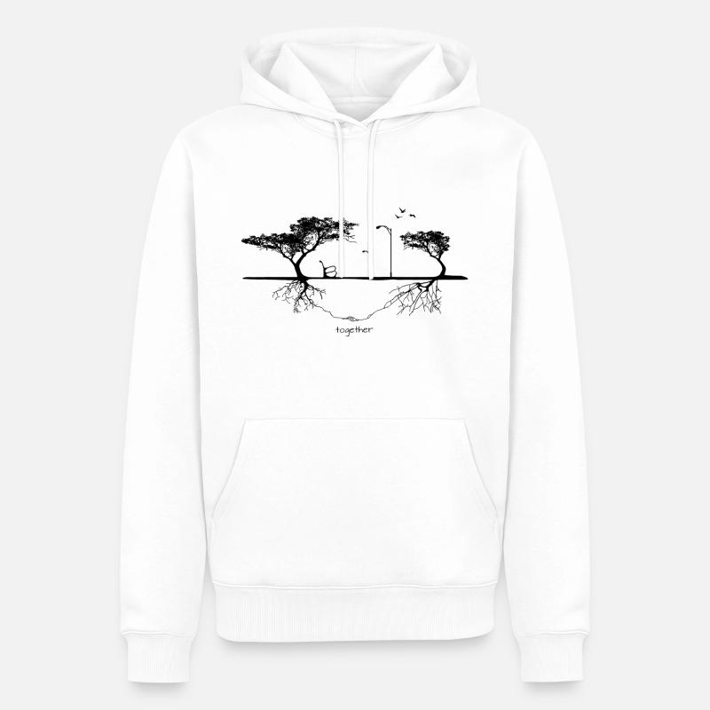 Amour ensemble relation amoureuse - Sweat à capuche Premium bio Homme - blanc