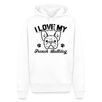 I LOVE MY FRENCH BULLDOG - Men’s Premium Organic Hoodie - white - Front - Nico (187cm)