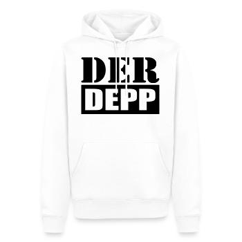 Der Depp - Männer Premium Bio Hoodie - Weiß - Vorne - Nico (187cm)