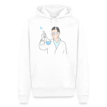 Science Chimie chimique - Sweat à capuche Premium bio Homme - blanc - Devant - Nico (187cm)