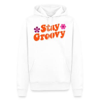 Restez Groovy - Sweat à capuche Premium bio Homme - blanc - Devant - Nico (187cm)