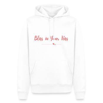 Bonheur dans ton baiser - Sweat à capuche Premium bio Homme - blanc - Devant - Nico (187cm)
