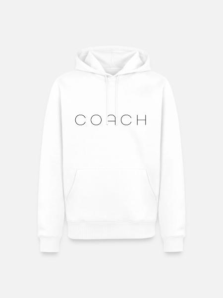 coach - Sweat à capuche Premium bio Homme - blanc