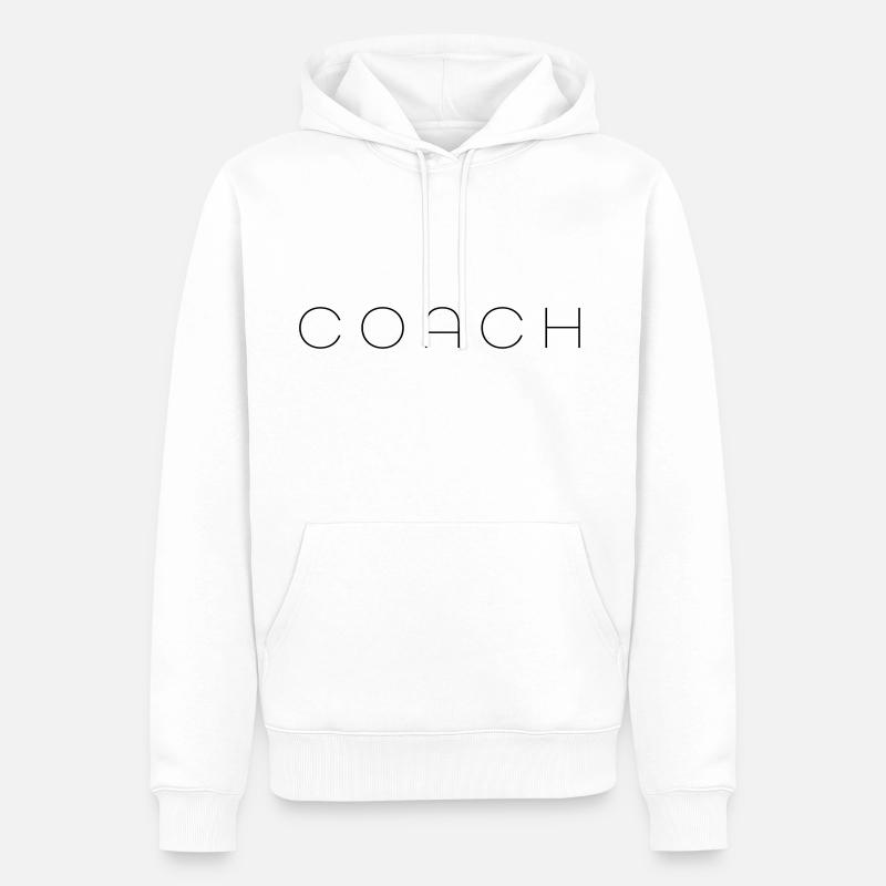 coach - Männer Premium Bio Hoodie - Weiß