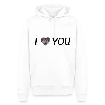 I Love You - Männer Premium Bio Hoodie - Weiß - Vorne - Nico (187cm)