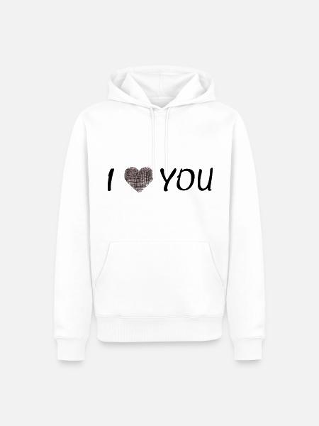 I Love You - Männer Premium Bio Hoodie - Weiß