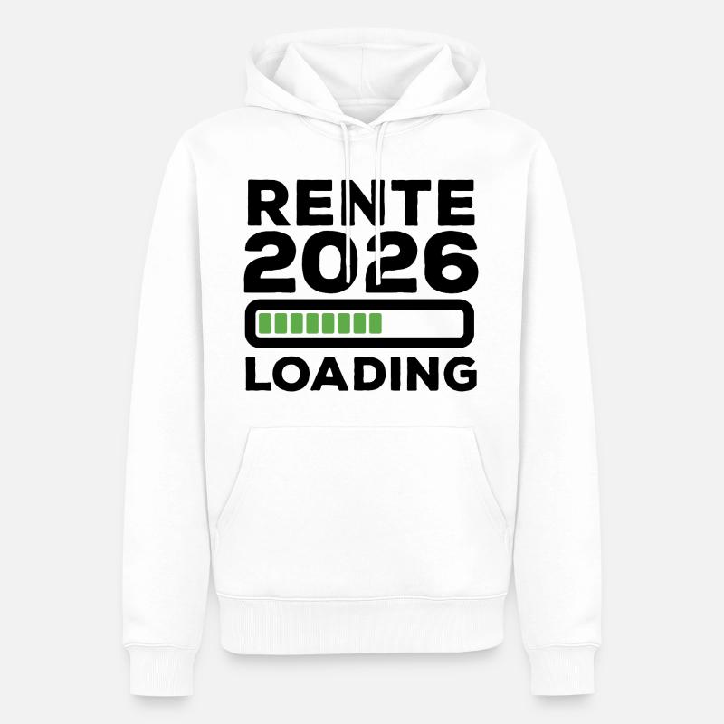 Rente 2026 loading - Ruhestand - Pension - Männer Premium Bio Hoodie - Weiß