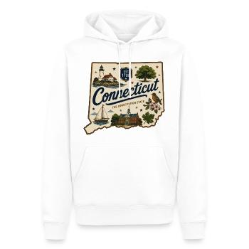 Connecticut Vintage State Souvenir-Aufkleber - Männer Premium Bio Hoodie - Weiß - Vorne - Nico (187cm)