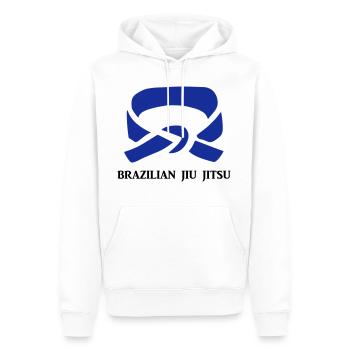 BJJ Blue Belt Clothing - Sweat à capuche Premium bio Homme - blanc - Devant - Nico (187cm)