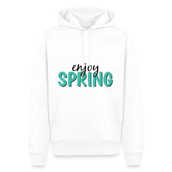 enjoy spring - Men’s Premium Organic Hoodie - white - Front - Nico (187cm)