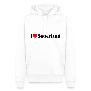 I love Sauerland - Männer Premium Bio Hoodie - Weiß - Vorne - Nico (187cm)