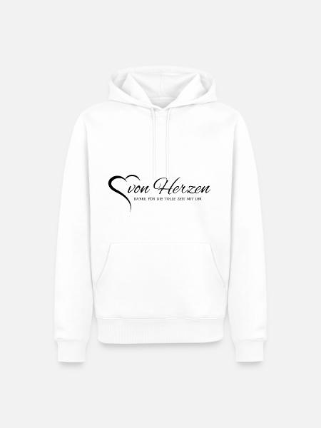 von Herzen Danke für die tolle Zeit mit dir - Männer Premium Bio Hoodie - Weiß