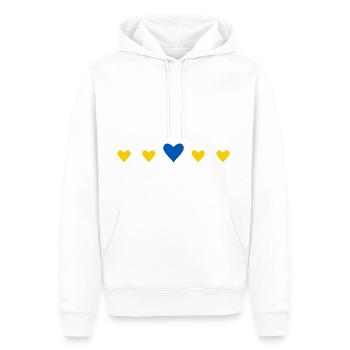 Ukraine Cœur - Sweat à capuche Premium bio Homme - blanc - Devant - Nico (187cm)
