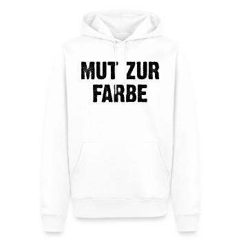 Mut Zur Farbe - Männer Premium Bio Hoodie - Weiß - Vorne - Nico (187cm)