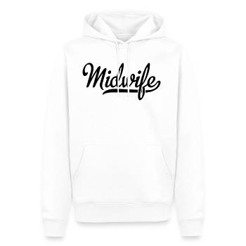 Sage-femme - Sweat à capuche Premium bio Homme - blanc - Devant - Nico (187cm)