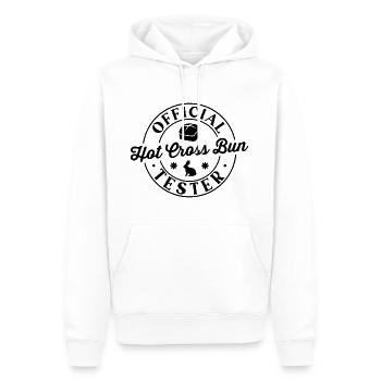 Offizieller Hot Cross Brötchen-Tester - Männer Premium Bio Hoodie - Weiß - Vorne - Nico (187cm)