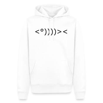 Poisson ASCII - Sweat à capuche Premium bio Homme - blanc - Devant - Nico (187cm)