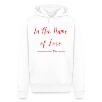 Au nom de l’amour - Sweat à capuche Premium bio Homme - blanc - Devant - Nico (187cm)