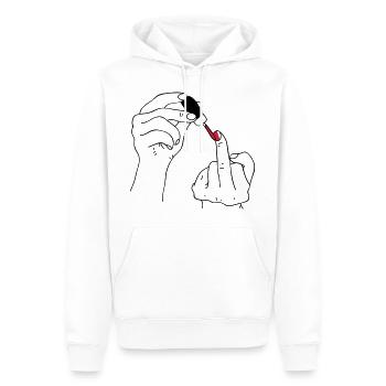 FUCK YOU - Männer Premium Bio Hoodie - Weiß - Vorne - Nico (187cm)