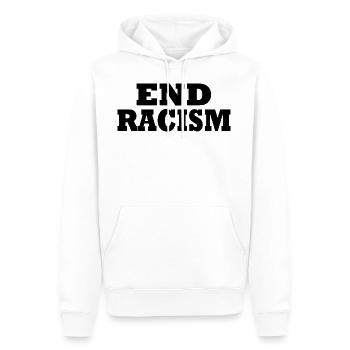 End Racism - Sweat à capuche Premium bio Homme - blanc - Devant - Nico (187cm)
