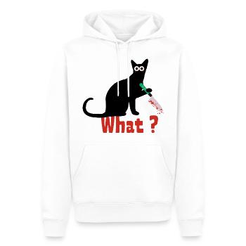 Chat meurtrier. drôle de chat effrayant - Sweat à capuche Premium bio Homme - blanc - Devant - Nico (187cm)