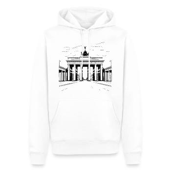 Berlin, Porte de Brandebourg, Skyline, Allemagne - Sweat à capuche Premium bio Homme - blanc - Devant - Nico (187cm)