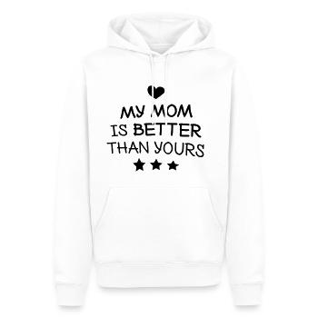 My mom is better than yours - Men’s Premium Organic Hoodie - white - Front - Nico (187cm)