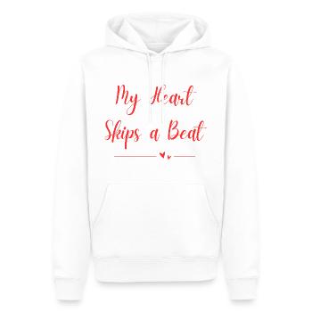 My Heart Skips a Beat - Men’s Premium Organic Hoodie - white - Front - Nico (187cm)