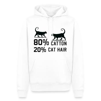 80% Cotton 20% Cat Hair funny Cats Sayings - Männer Premium Bio Hoodie - Weiß - Vorne - Nico (187cm)