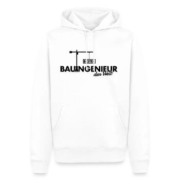 Bauingenieur Ingenieur Kran Bester Welt - Männer Premium Bio Hoodie - Weiß - Vorne - Nico (187cm)