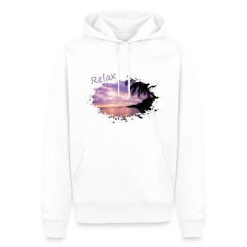 relax chill out Palmen palms sundown - Männer Premium Bio Hoodie - Weiß - Vorne - Nico (187cm)