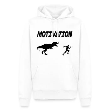 Motivation Sport Laufen Laufhumor Dino - Männer Premium Bio Hoodie - Weiß - Vorne - Nico (187cm)