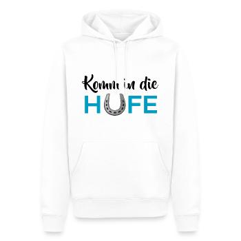Komm in die Hufe - Männer Premium Bio Hoodie - Weiß - Vorne - Nico (187cm)