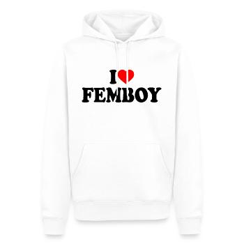I love femboy - Männer Premium Bio Hoodie - Weiß - Vorne - Nico (187cm)