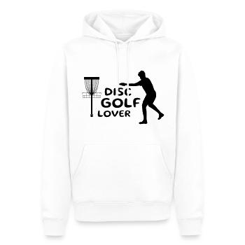 Disc Golf Lover Design Geschenk - Männer Premium Bio Hoodie - Weiß - Vorne - Nico (187cm)