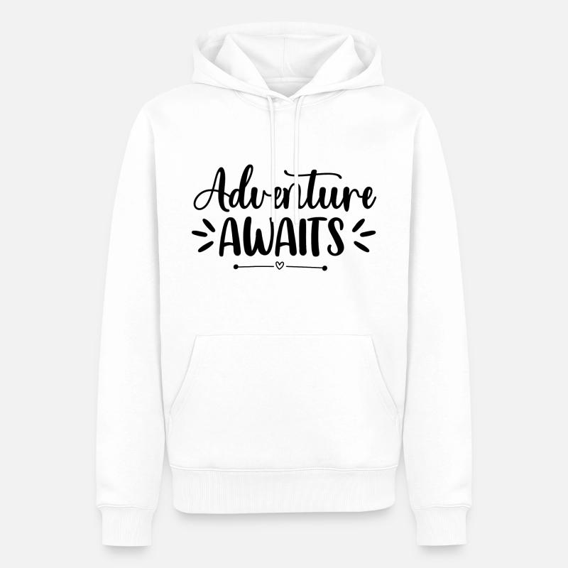 L’aventure vous attend - Sweat à capuche Premium bio Homme - blanc