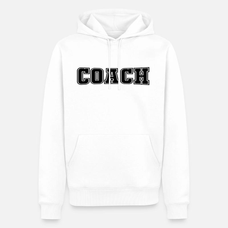 coaching - Sweat à capuche Premium bio Homme - blanc