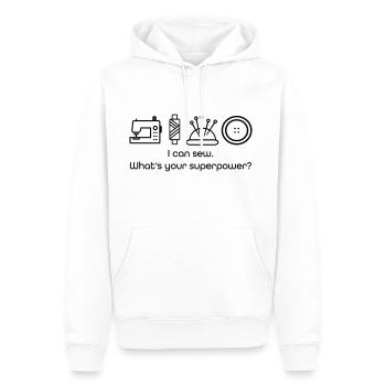 nähen - Männer Premium Bio Hoodie - Weiß - Vorne - Nico (187cm)