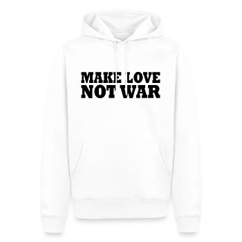 Make love not war - Men’s Premium Organic Hoodie - white - Front - Nico (187cm)