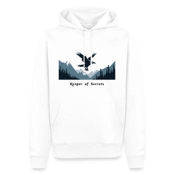 Krähe, Hüter der Geheimnisse - Männer Premium Bio Hoodie - Weiß - Vorne - Nico (187cm)