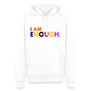 I am enough - Männer Premium Bio Hoodie - Weiß - Vorne - Nico (187cm)