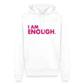 I am enough - Männer Premium Bio Hoodie - Weiß - Vorne - Nico (187cm)